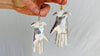 Oaxaca Hand Earrings. La Mano. Silver & Amber. Mexico. Frida Kahlo - Aadya Bazaar