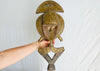 Bakota Relic. African Art. Brass & Wood Female Sculpture.