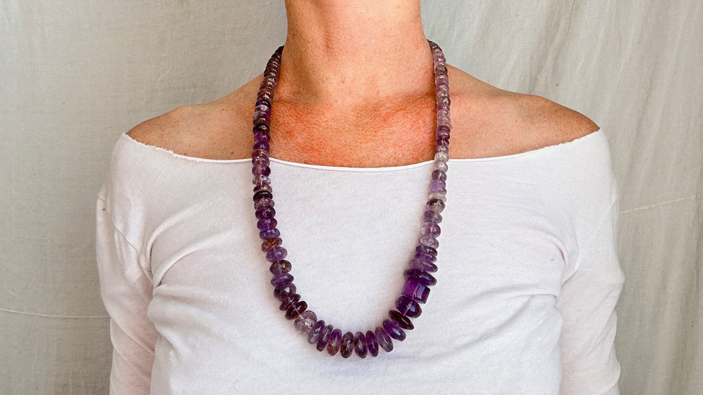 Amethyst & Silver Necklace. Sterling Silver. 0987