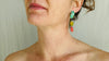 Chrysocolla, Spiny Oyster & Gaspeite Earrings. Sterling Silver