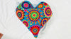 Huge Hand-Embroidered Heart PIllow! 21 inches long.