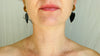 Onyx, Amber and Sterling Silver Heart Earrings. - Aadya Bazaar