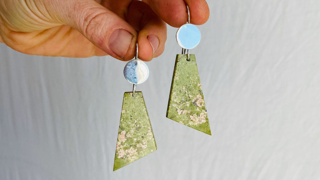 Santo Domingo Pueblo Unakite Earrings.