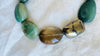 Green Jasper, Smoky Quartz and Pyrite Necklace. Choker. - Aadya Bazaar