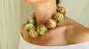 BandedOnyx Beaded Necklace. Huge Spheres. Fine Silver Beads - Aadya Bazaar