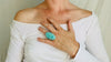 Amazonite Botanicals Ring. Gorgeous. Size 7. 0165 - Aadya Bazaar