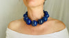 Lapis Beaded Necklace. Huge Spheres - Aadya Bazaar