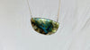 Labradorite and Silver Pendant Necklace. Snake Chain