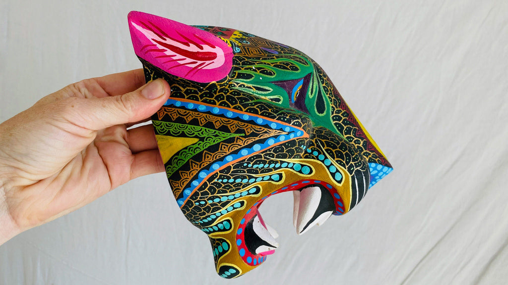 Jaguar Alebrije Mask. Oaxaca, Mexico. Spirit Animal