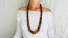 Amber Heishi Beaded Necklace. Puca. Mexican Amber - Aadya Bazaar