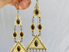 Vintage Turkmen Silver Goldwashed Earrings. Epic Beauties
