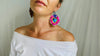 Hojalata Tin Mexican Heart Earrings. Silver Earwire - Aadya Bazaar