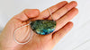 Labradorite and Silver Pendant Necklace. Snake Chain - Aadya Bazaar