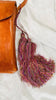 Leather Bag. Adjustable Strap. Zinacantan Tassels