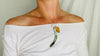 Amber, Paua & Silver Pendant. Sterling Silver Snake Chain. - Aadya Bazaar