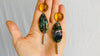 Paua, Amber & Silver Earrings.