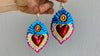 Hojalata Tin Mexican Heart Earrings. Silver Earwire