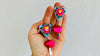 Alebrije Heart and Pompom Earrings. Sterling Silver. Atelier Aadya