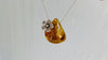 Amber Flower Pendant on a Silver Chain. Snake Chain. Atelier Aadya. 0182 - Aadya Bazaar