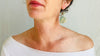 Ancient Mexican Stone & Sterling Silver Earrings. 0349
