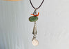 Berber Silver, Amazonite, Coral and Shell Talisman Necklace. Morocco. 0332