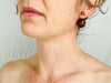 Large Amber Barbell Earrings. Double Sided. - Aadya Bazaar