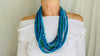 Vintage African Multi Strand Necklace. Ghana. Blues. - Aadya Bazaar