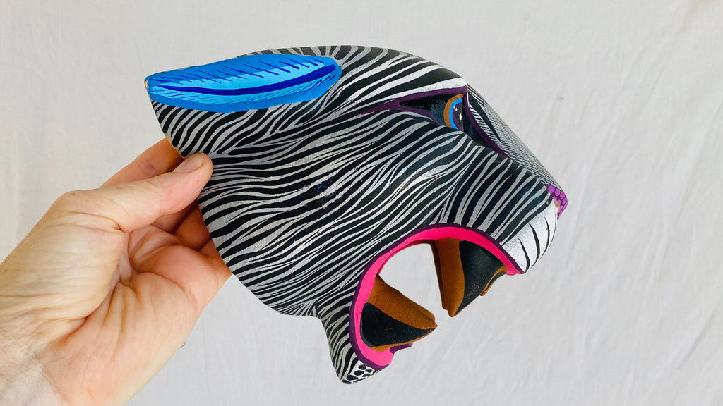 Jaguar Alebrije Mask. Oaxaca, Mexico. Spirit Animal - Aadya Bazaar