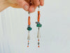 Antique Berber Amazonite, Silver and Coral Earrings. Sterling Silver. Morocco.