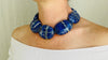 Lapis Beaded Necklace. Huge Ovals.