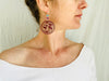 Carved Gourd Earrings. Turquoise & 925 Silver. Oaxaca, Mexico. - Aadya Bazaar