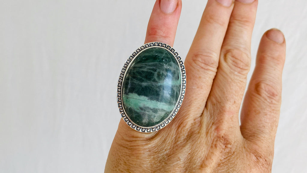 Chunky Jade Ring. Gorgeous. Size 4