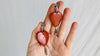 Red Jasper Heart Earrings. Monte Alban Bells Sterling Silver. - Aadya Bazaar