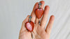 Red Jasper Heart Earrings. Monte Alban Bells Sterling Silver.
