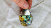 Labradorite and Silver Pendant Necklace. Fine Silver Chain