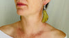 Amber Drop & Sterling Silver Cast Hands Earrings. 0416