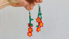 Huichol Beaded Flower Earrings. Mexico.