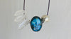Labradorite, Quartz Crystal and Silver Pendant Necklace. - Aadya Bazaar