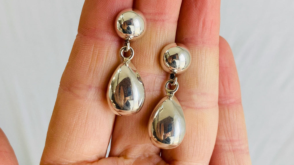 Silver Drop Earrings. Sterling Silver. Atelier Aadya - Aadya Bazaar