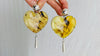 Amber Heart & Sterling Silver Cast Hands Earrings. Atelier Aadya - Aadya Bazaar