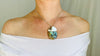 Labradorite and Silver Pendant Necklace. Fine Silver Chain