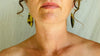Large Amber Drop Earrings. Sterling Silver Ear Wire - Aadya Bazaar