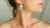Santo Domingo Turquoise Slab Earrings. Kewa Pueblo. Native American. 0273