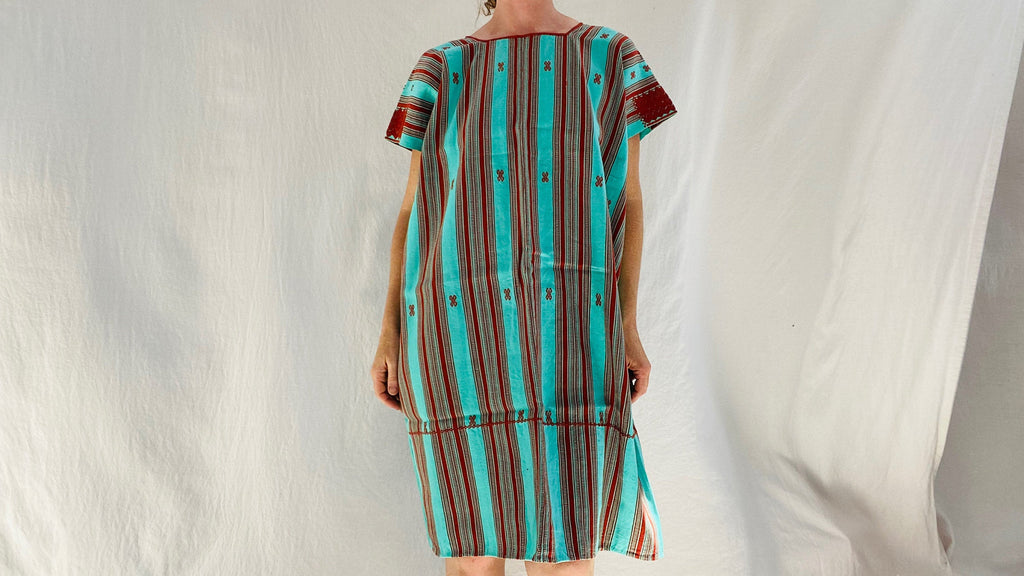 Hand Woven Pantelho Huipil Dress. Mexico.